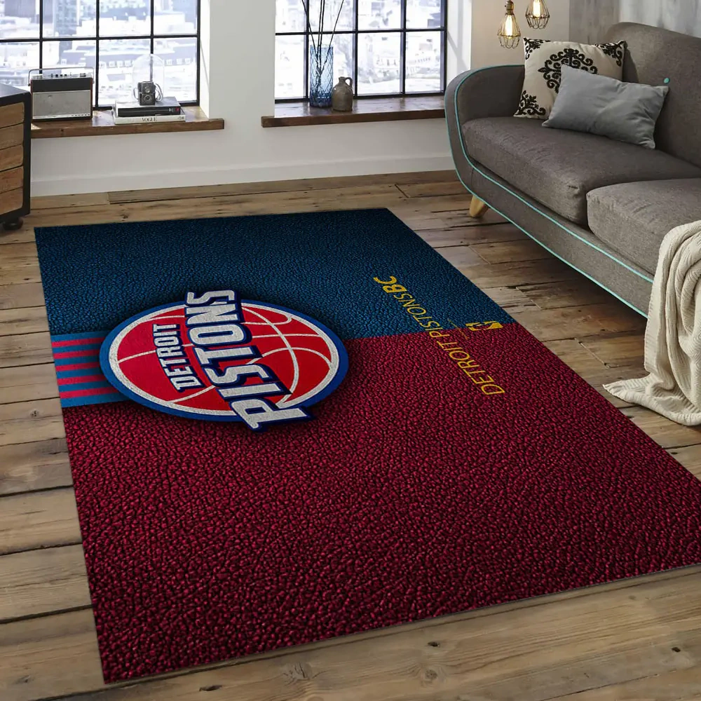 Detroit Pistons Area Rug, NBA Floor Decor, Non-Slip for Basketball Fans 289991