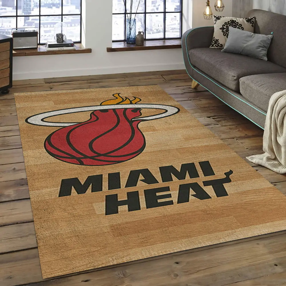 Miami Heat Area Rug, NBA Floor Decor, Non-Slip for Basketball Fans 289832