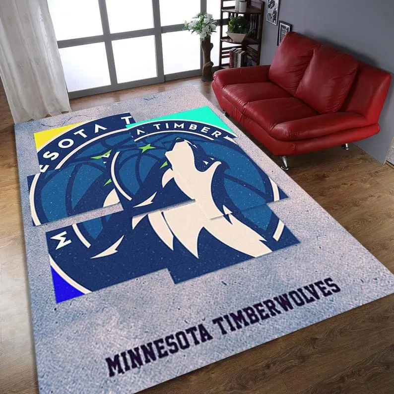 Minnesota Timberwolves Area Rug, NBA Floor Decor, Non-Slip for Basketball Fans 2891277
