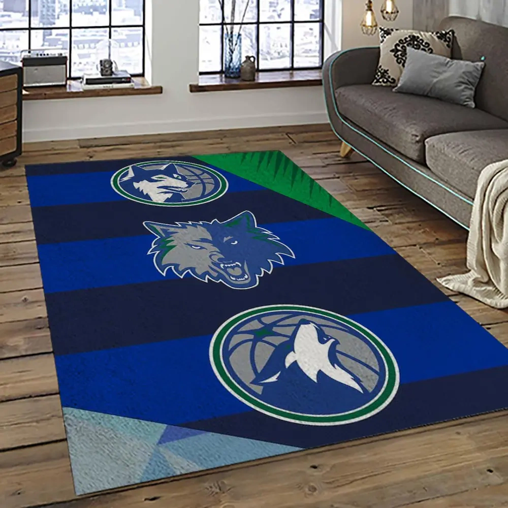 Minnesota Timberwolves Area Rug, NBA Floor Decor, Non-Slip for Basketball Fans 289217