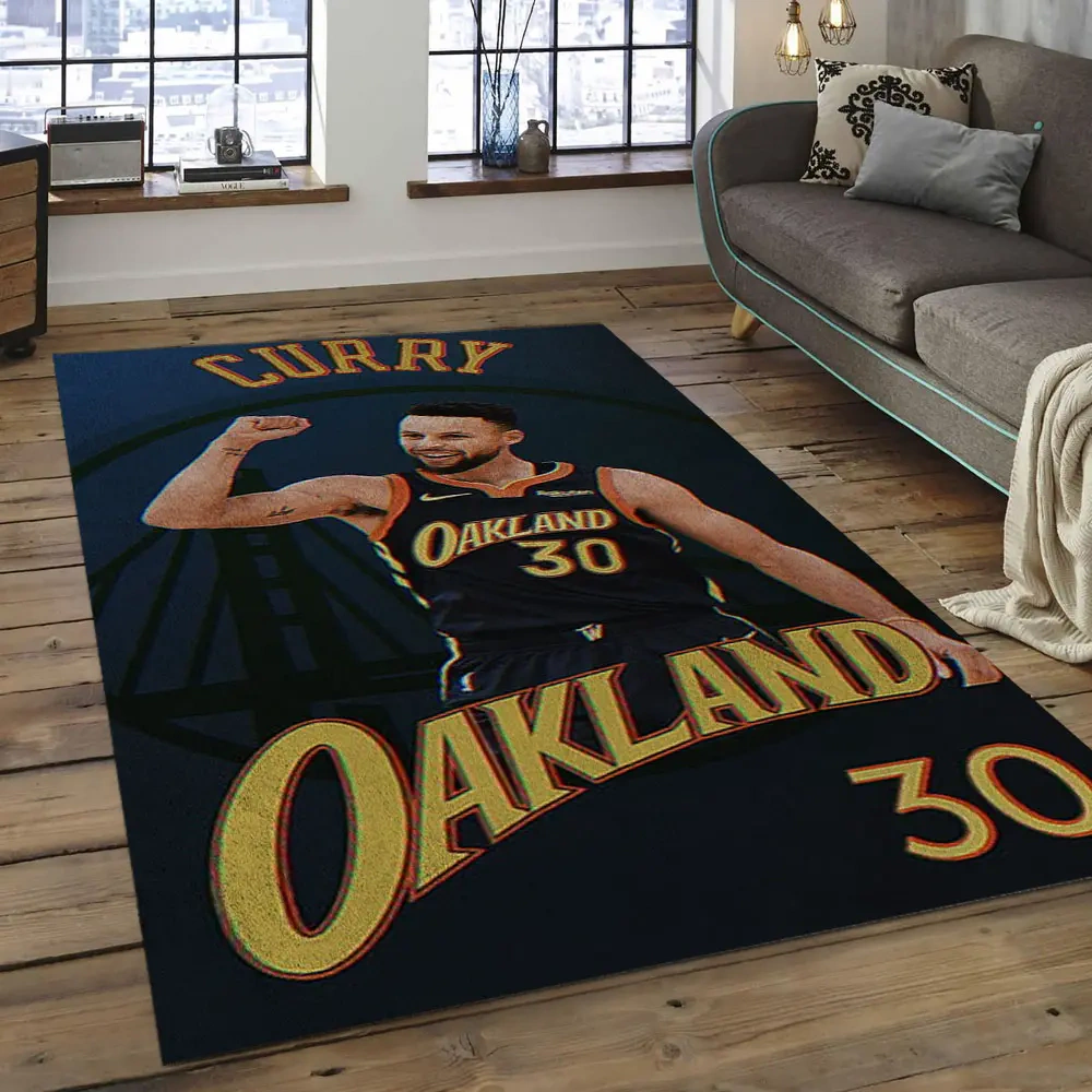 Golden State Warriors Area Rug, NBA Floor Decor, Non-Slip for Basketball Fans 289857