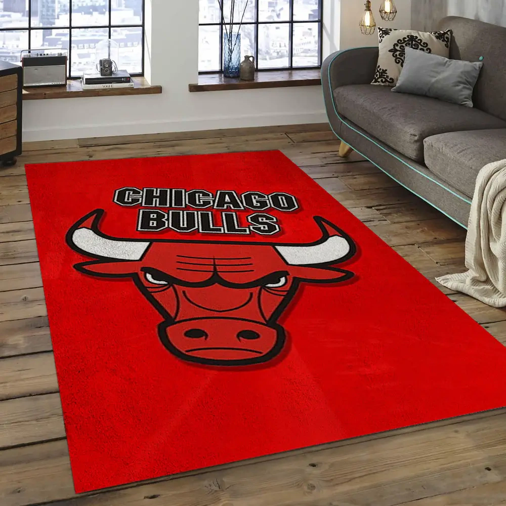 Chicago Bulls Area Rug, NBA Floor Decor, Non-Slip for Basketball Fans 289740