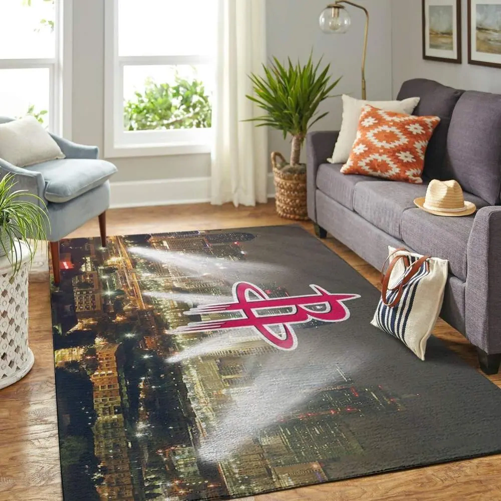 Houston Rockets Area Rug, NBA Floor Decor, Non-Slip for Basketball Fans 2891140