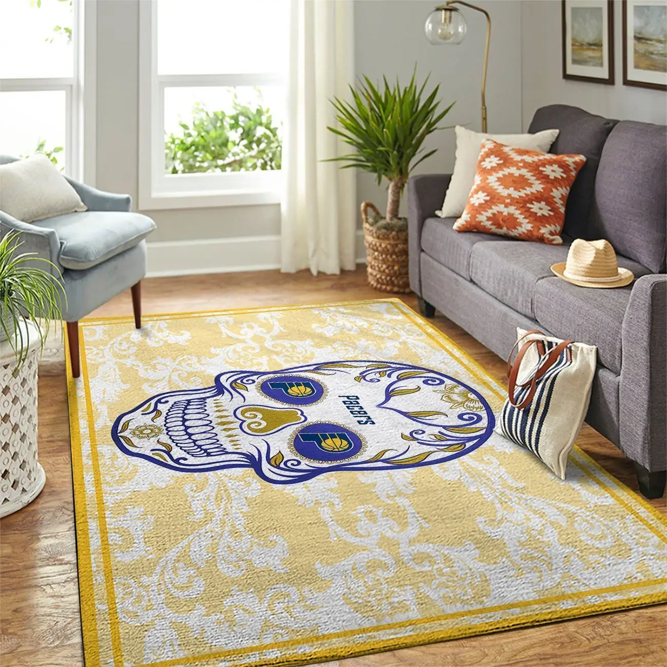 Indiana Pacers Area Rug, NBA Floor Decor, Non-Slip for Basketball Fans 2891158