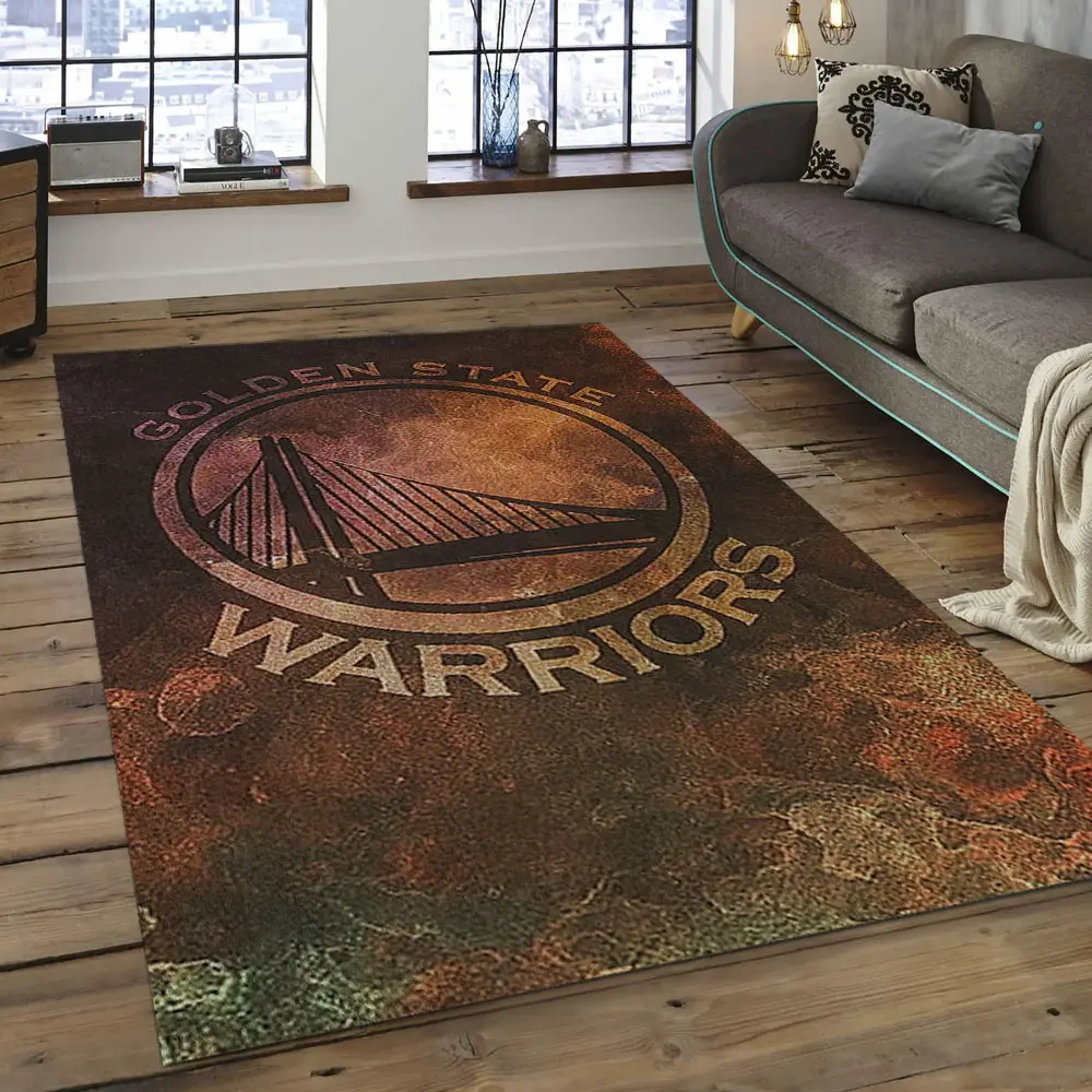 Golden State Warriors Area Rug, NBA Floor Decor, Non-Slip for Basketball Fans 289884