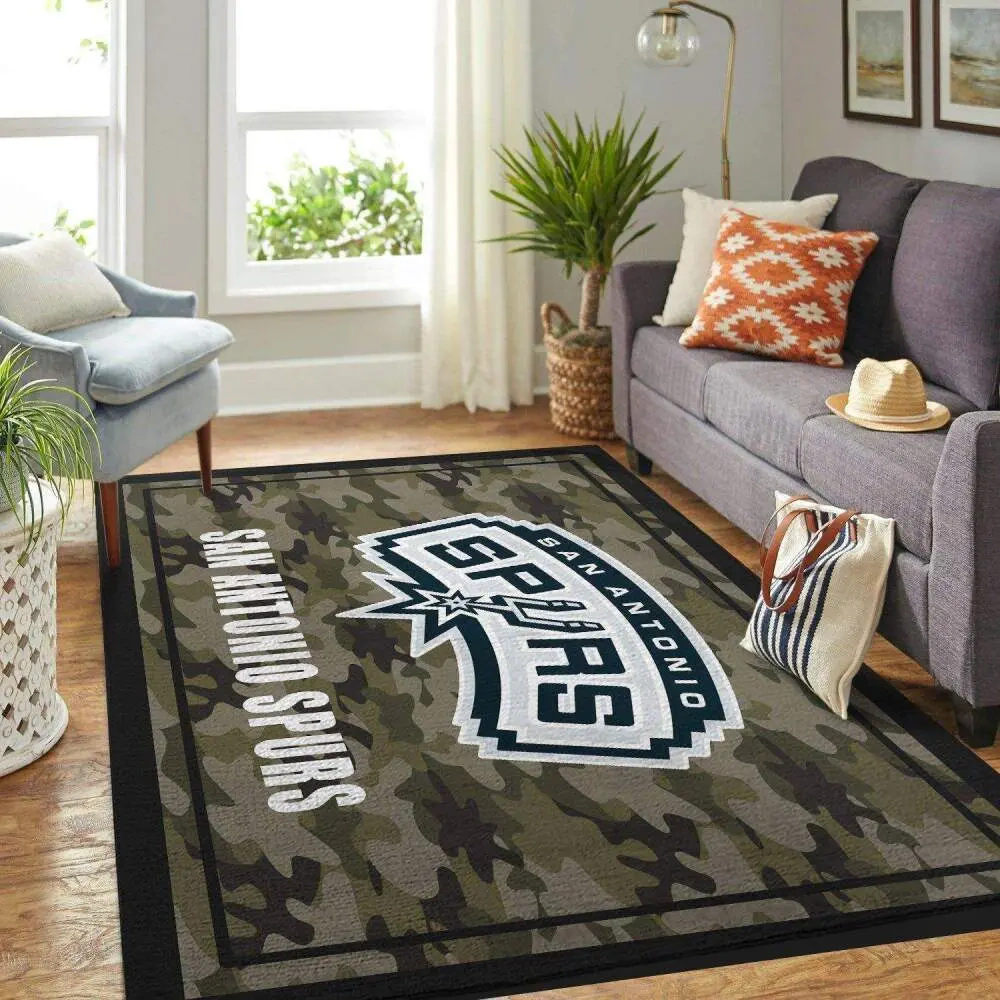 San Antonio Spurs Area Rug, NBA Floor Decor, Non-Slip for Basketball Fans 2891133