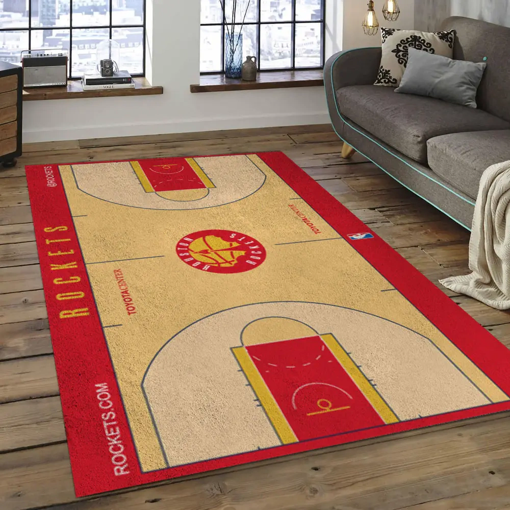Houston Rockets Area Rug, NBA Floor Decor, Non-Slip for Basketball Fans 2891064