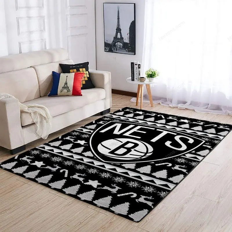 Brooklyn Nets Area Rug, NBA Floor Decor, Non-Slip for Basketball Fans 2891217