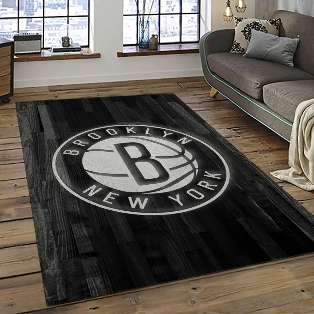 Brooklyn Nets Area Rug, NBA Floor Decor, Non-Slip for Basketball Fans 289283