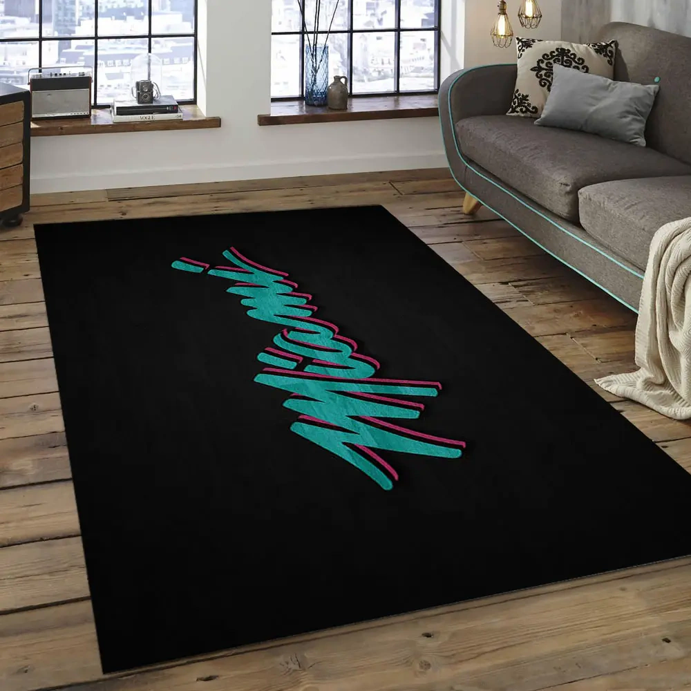 Miami Heat Area Rug, NBA Floor Decor, Non-Slip for Basketball Fans 289824