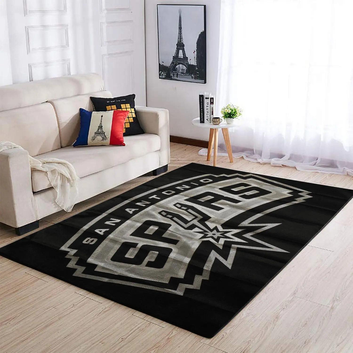 San Antonio Spurs Area Rug, NBA Floor Decor, Non-Slip for Basketball Fans 2891129
