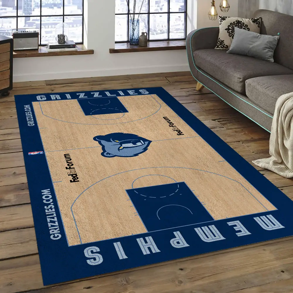 Memphis Grizzlies Area Rug, NBA Floor Decor, Non-Slip for Basketball Fans 2891036