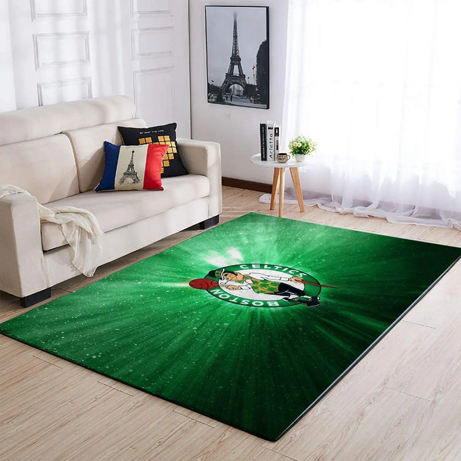 Boston Celtics Area Rug, NBA Floor Decor, Non-Slip for Basketball Fans 2891193