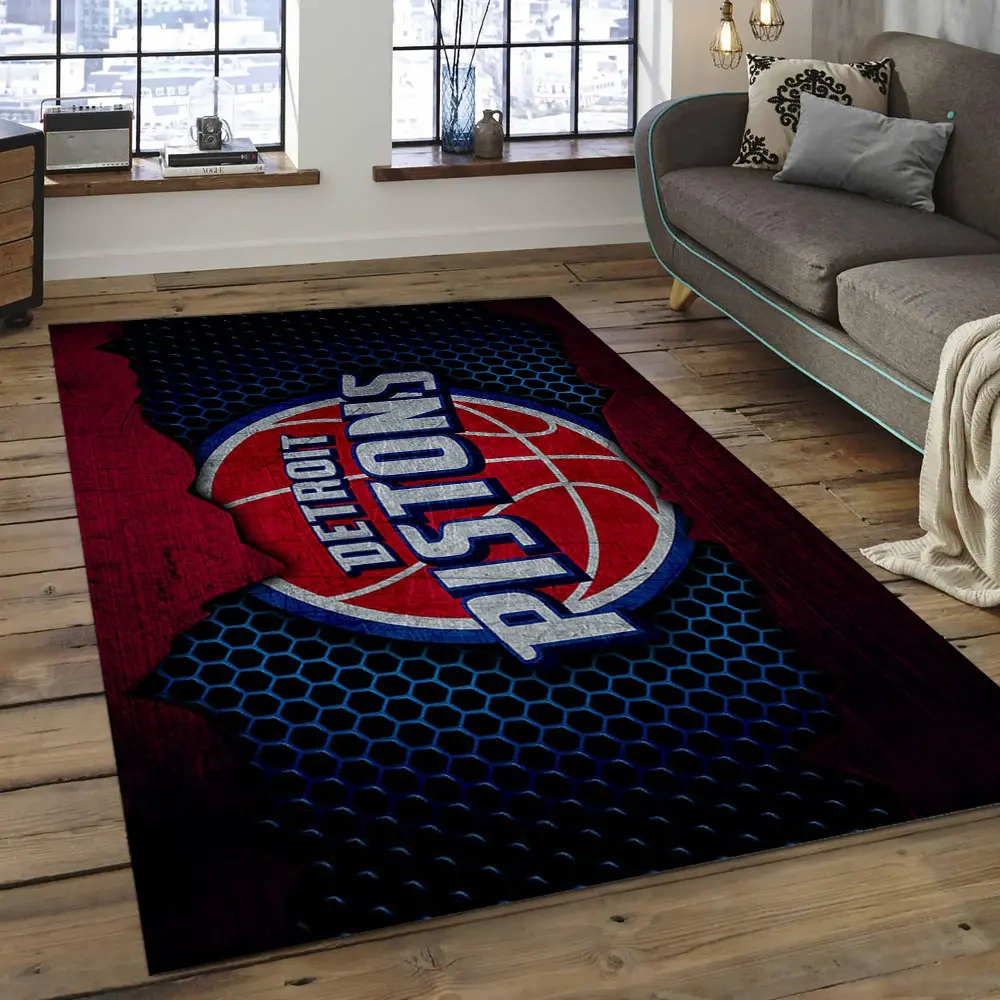 Detroit Pistons Area Rug, NBA Floor Decor, Non-Slip for Basketball Fans 289990