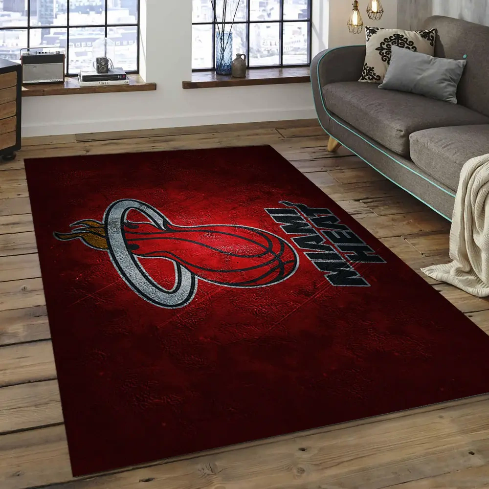 Miami Heat Area Rug, NBA Floor Decor, Non-Slip for Basketball Fans 289840