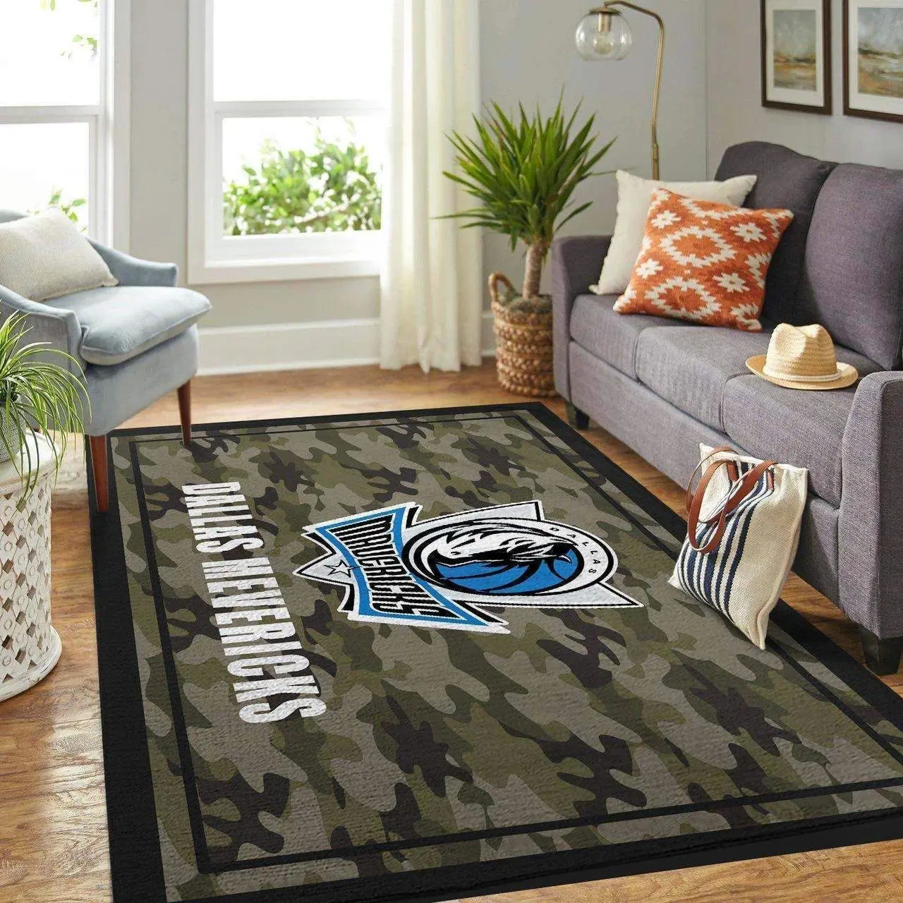 Dallas Mavericks Area Rug, NBA Floor Decor, Non-Slip for Basketball Fans 2891335