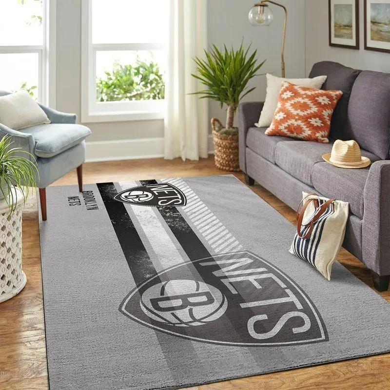 Brooklyn Nets Area Rug, NBA Floor Decor, Non-Slip for Basketball Fans 2891210
