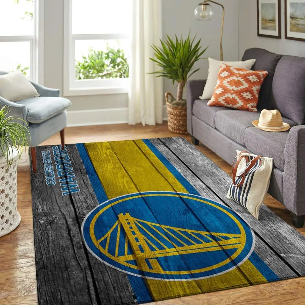 Golden State Warriors Area Rug, NBA Floor Decor, Non-Slip for Basketball Fans 2891245