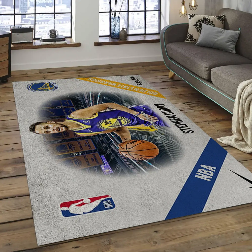 Golden State Warriors Area Rug, NBA Floor Decor, Non-Slip for Basketball Fans 289851