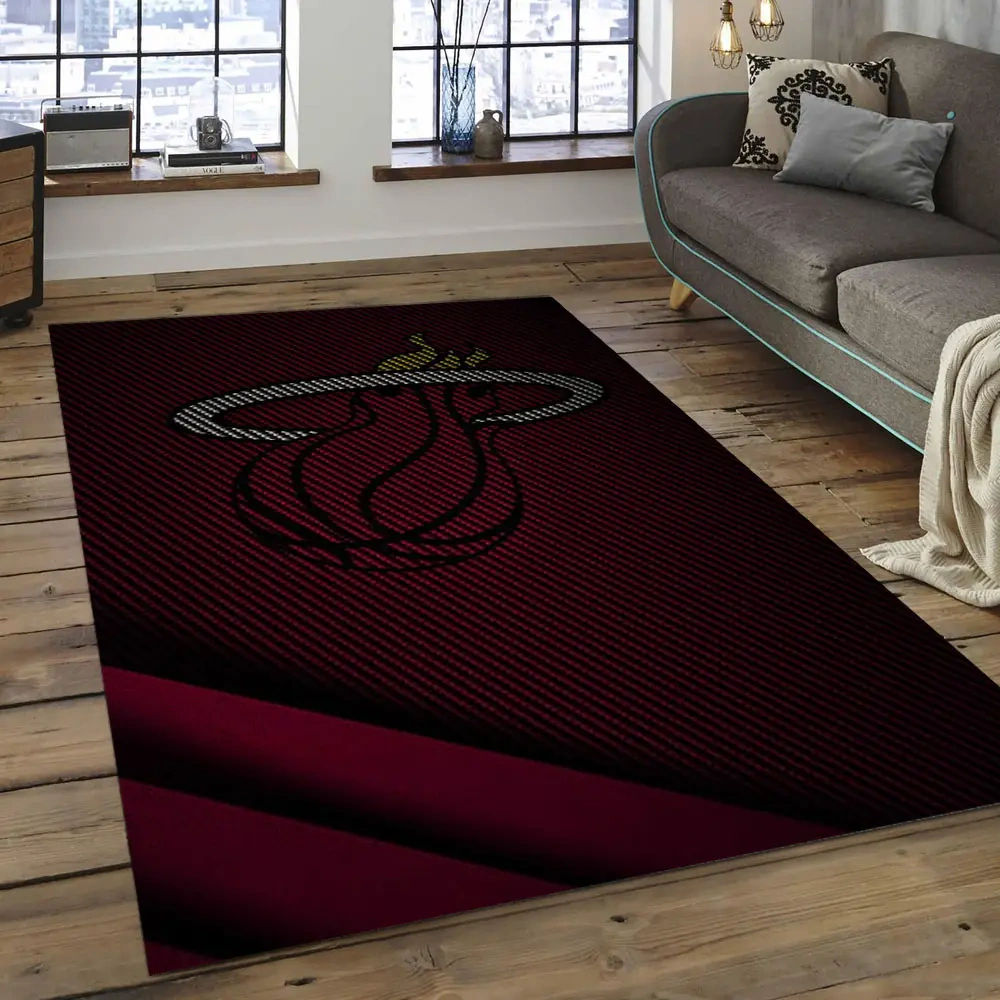 Miami Heat Area Rug, NBA Floor Decor, Non-Slip for Basketball Fans 289809