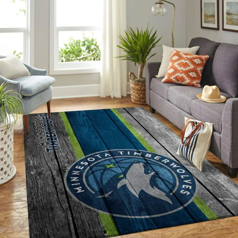 Minnesota Timberwolves Area Rug, NBA Floor Decor, Non-Slip for Basketball Fans 2891322