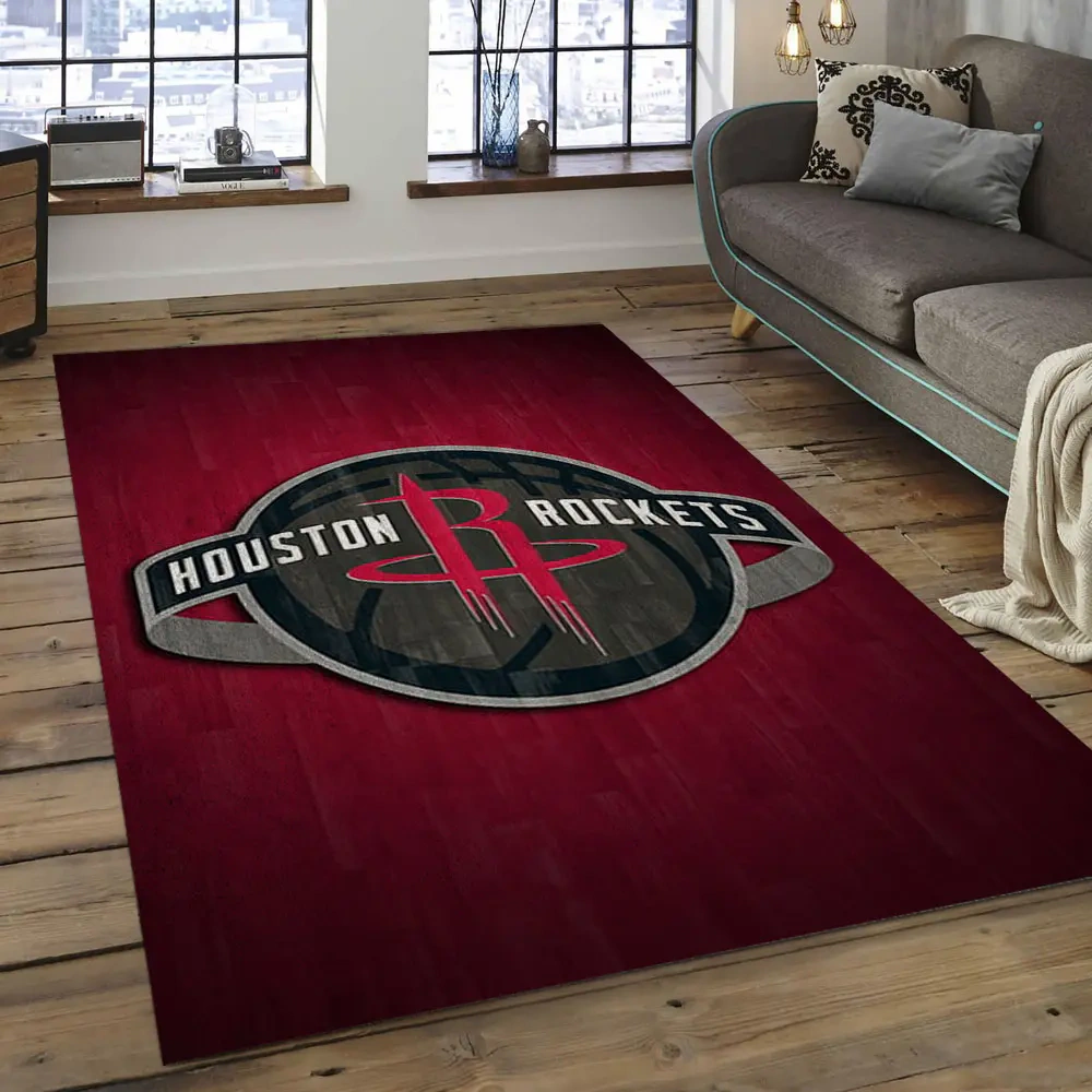 Houston Rockets Area Rug, NBA Floor Decor, Non-Slip for Basketball Fans 2891088