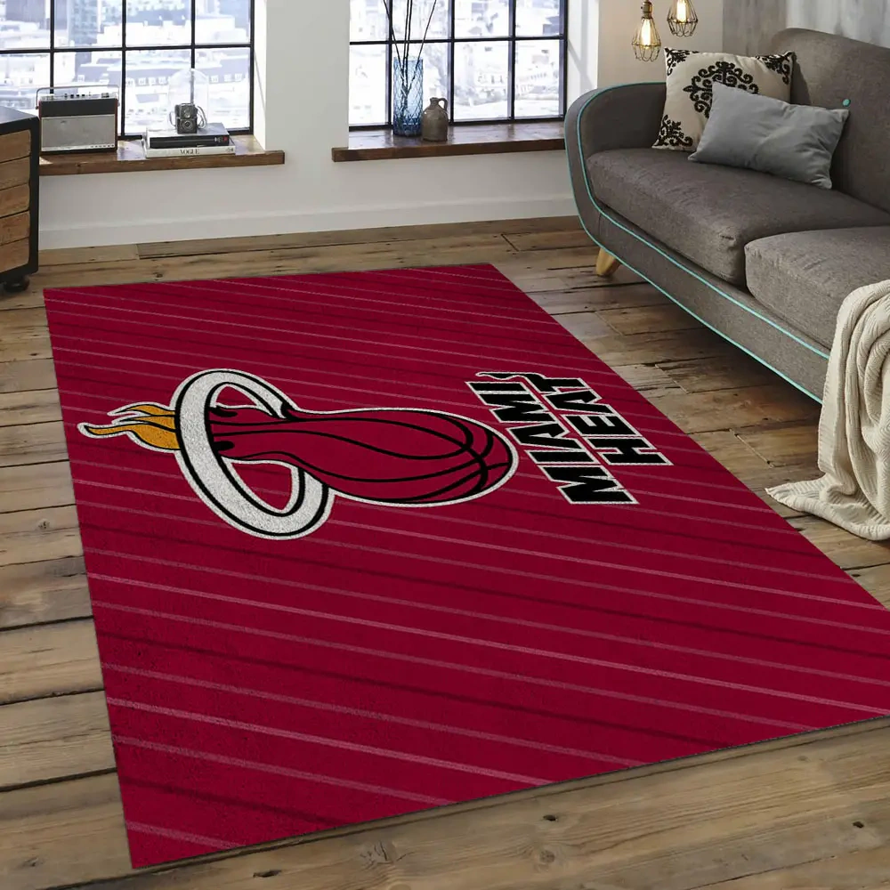 Miami Heat Area Rug, NBA Floor Decor, Non-Slip for Basketball Fans 289833