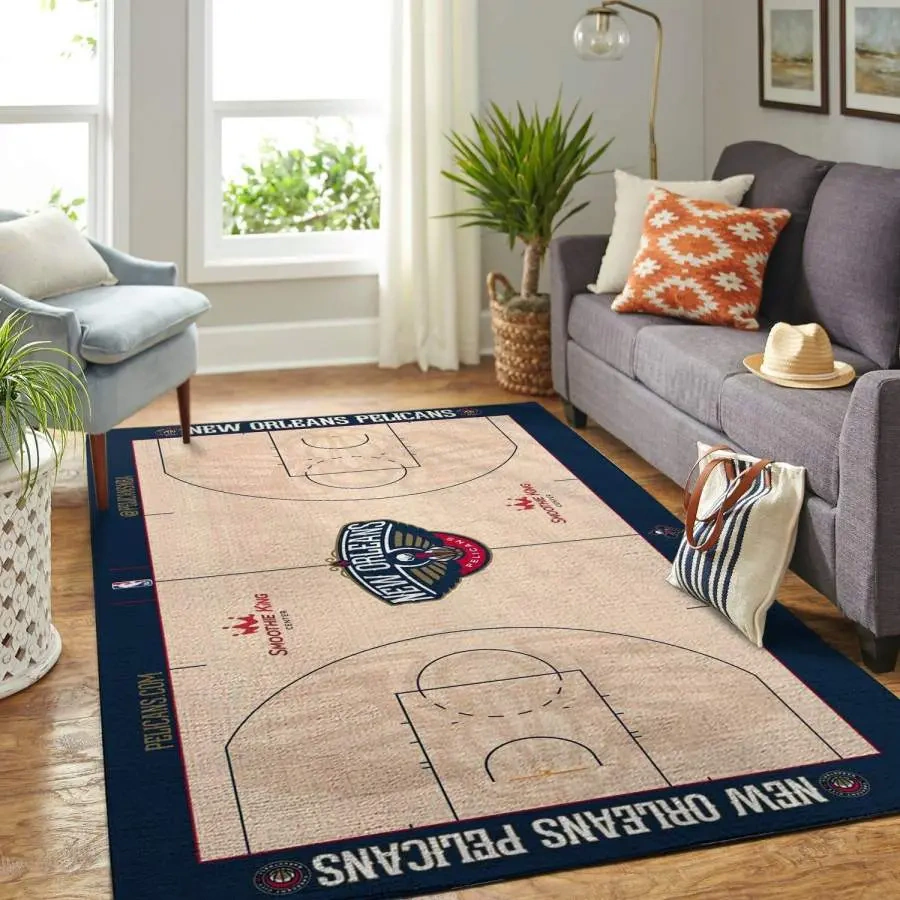 New Orleans Pelicans Court Area Rug, NBA Floor Decor, Non-Slip for Basketball Fans 2891244