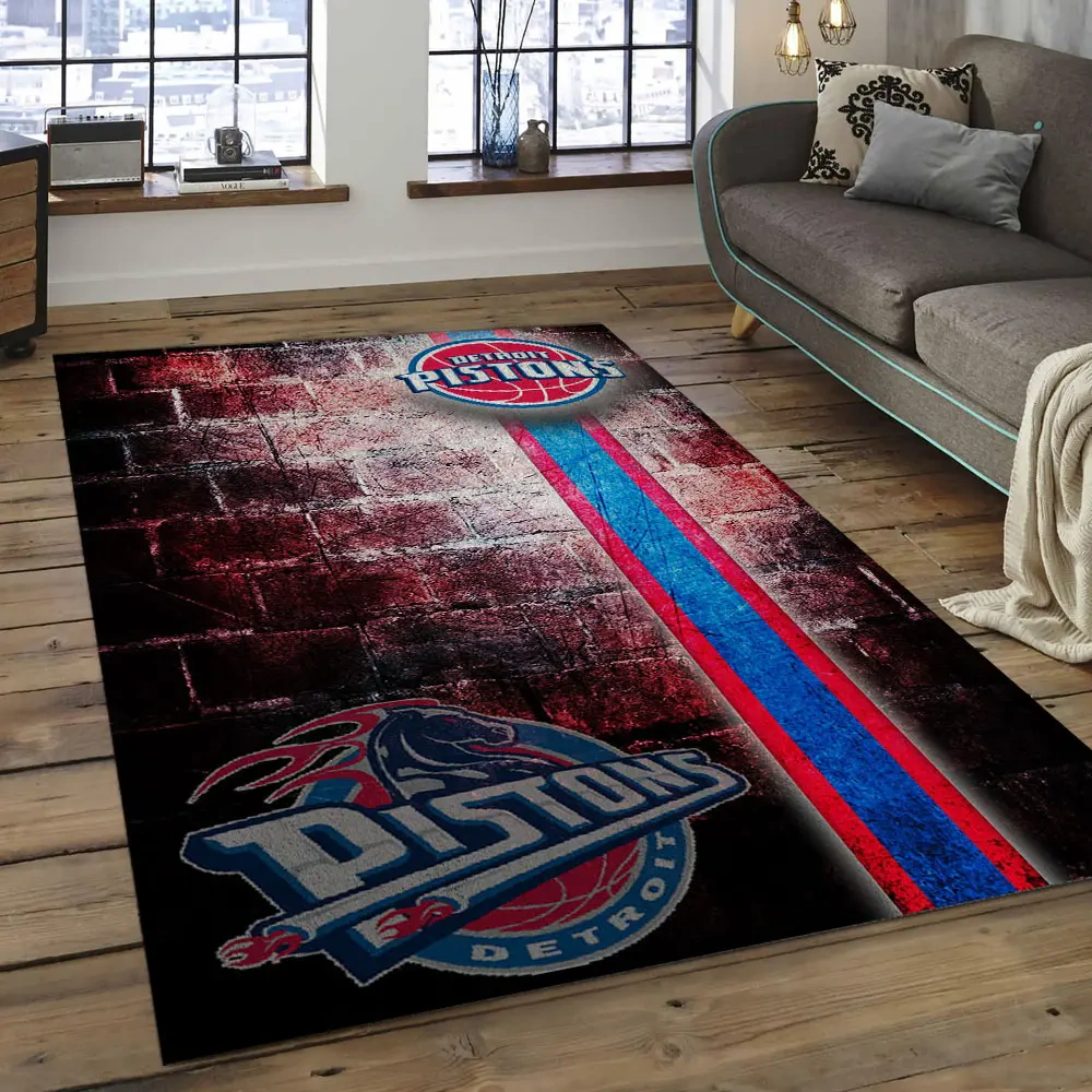 Detroit Pistons Area Rug, NBA Floor Decor, Non-Slip for Basketball Fans 289985