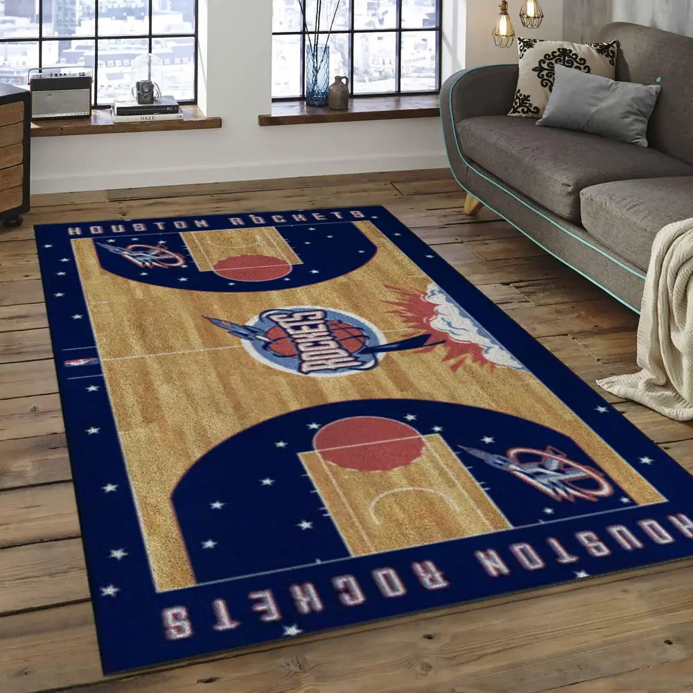 Houston Rockets Area Rug, NBA Floor Decor, Non-Slip for Basketball Fans 2891066