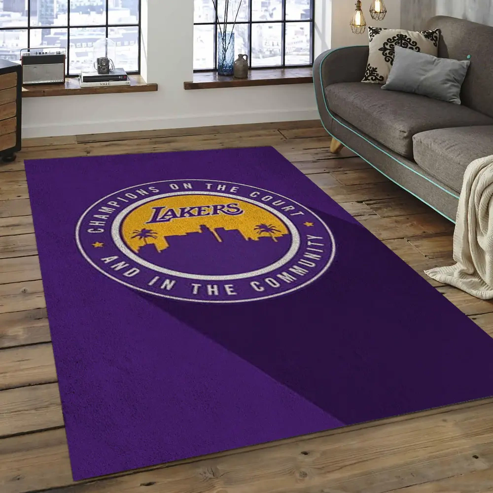Los Angeles Lakers Area Rug, NBA Floor Decor, Non-Slip for Basketball Fans 289930