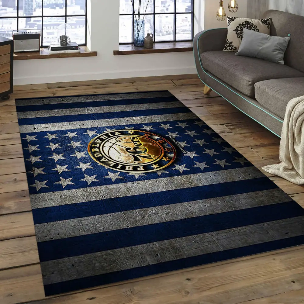 Philadelphia 76ers Area Rug, NBA Floor Decor, Non-Slip for Basketball Fans 289641