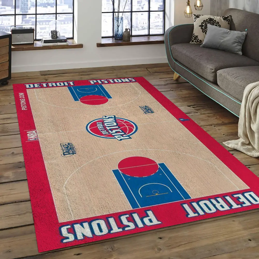 Detroit Pistons Area Rug, NBA Floor Decor, Non-Slip for Basketball Fans 289978