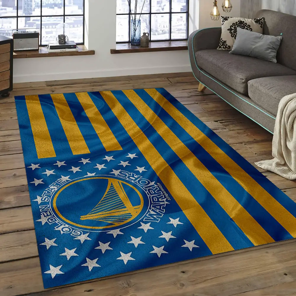 Golden State Warriors Area Rug, NBA Floor Decor, Non-Slip for Basketball Fans 289870