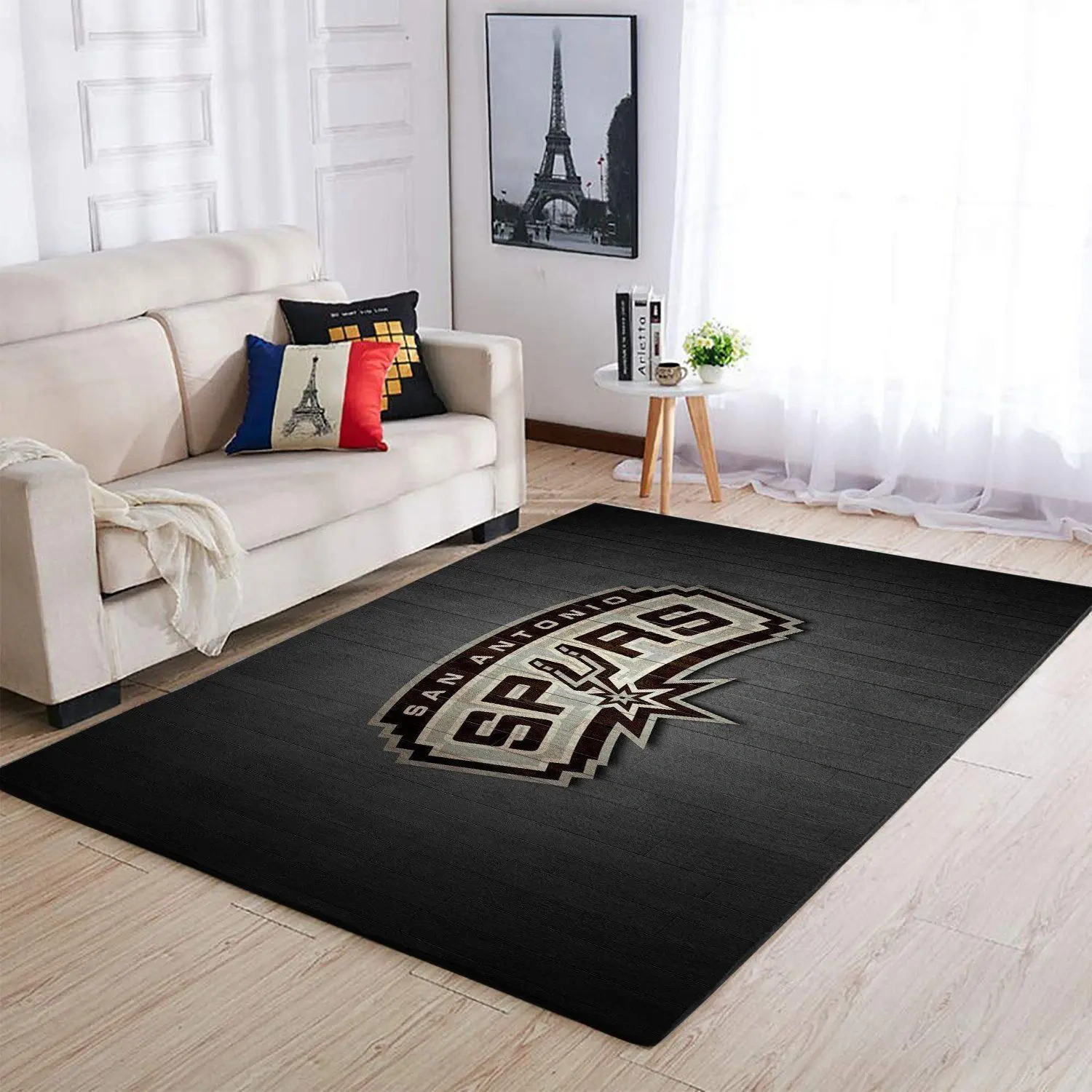 San Antonio Spurs Area Rug, NBA Floor Decor, Non-Slip for Basketball Fans 2891131