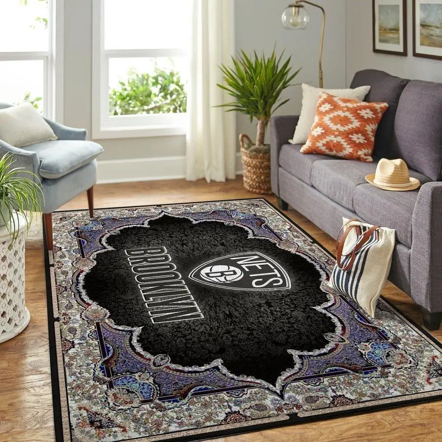 Brooklyn Nets Area Rug, NBA Floor Decor, Non-Slip for Basketball Fans 2891212