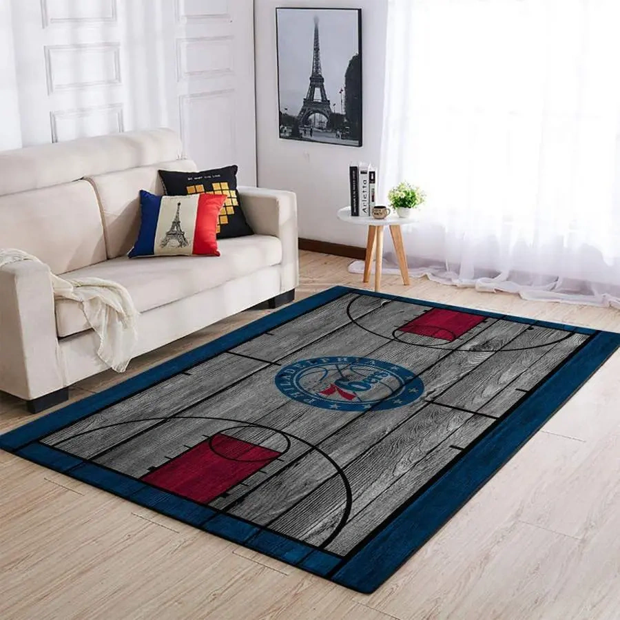 Philadelphia 76ers Area Rug, NBA Floor Decor, Non-Slip for Basketball Fans 2891166
