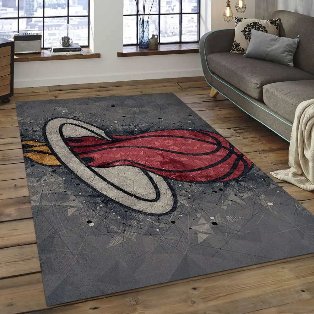 Miami Heat Area Rug, NBA Floor Decor, Non-Slip for Basketball Fans 289819