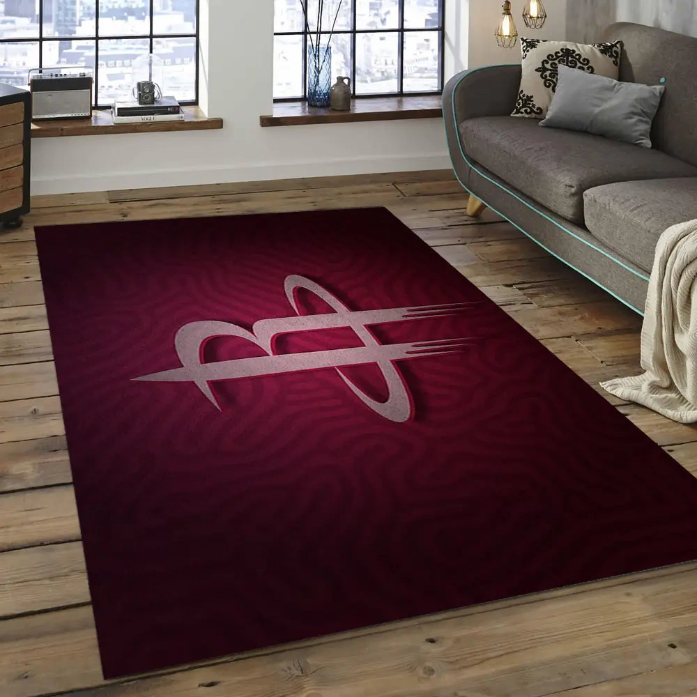 Houston Rockets Area Rug, NBA Floor Decor, Non-Slip for Basketball Fans 2891074
