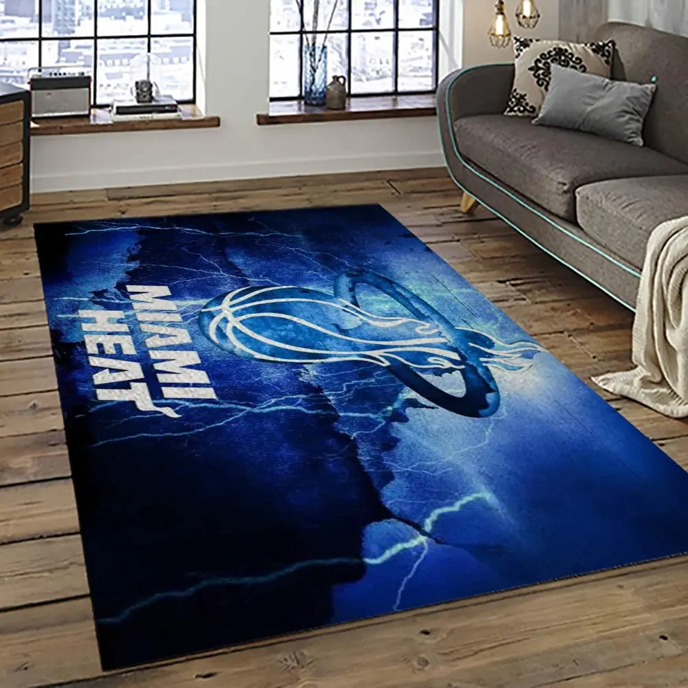 Miami Heat Area Rug, NBA Floor Decor, Non-Slip for Basketball Fans 289202