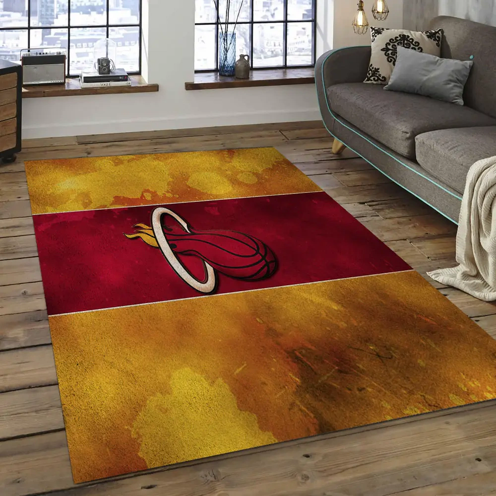 Miami Heat Area Rug, NBA Floor Decor, Non-Slip for Basketball Fans 289831
