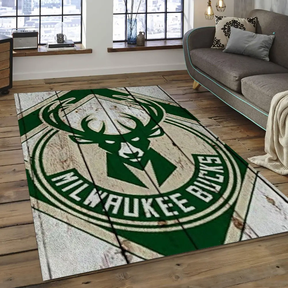 Milwaukee Bucks Area Rug, NBA Floor Decor, Non-Slip for Basketball Fans 2891014