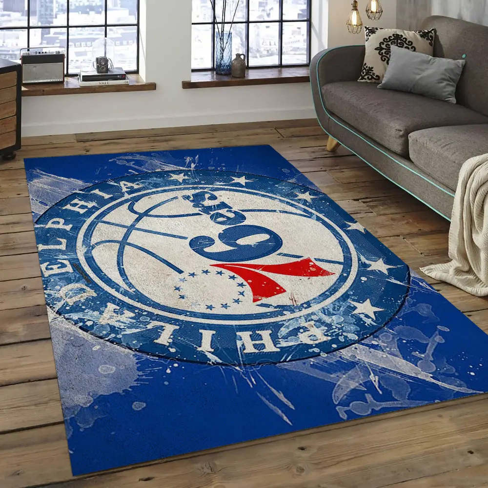 Philadelphia 76ers Area Rug, NBA Floor Decor, Non-Slip for Basketball Fans 289643
