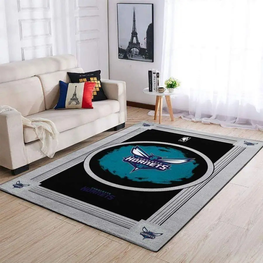 Charlotte Hornets Area Rug, NBA Floor Decor, Non-Slip for Basketball Fans 2891162