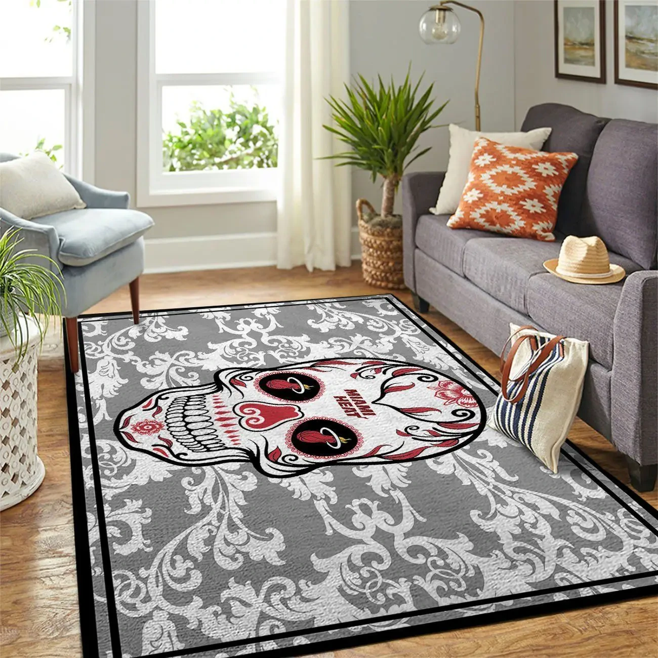 Miami Heat Area Rug, NBA Floor Decor, Non-Slip for Basketball Fans 2891294