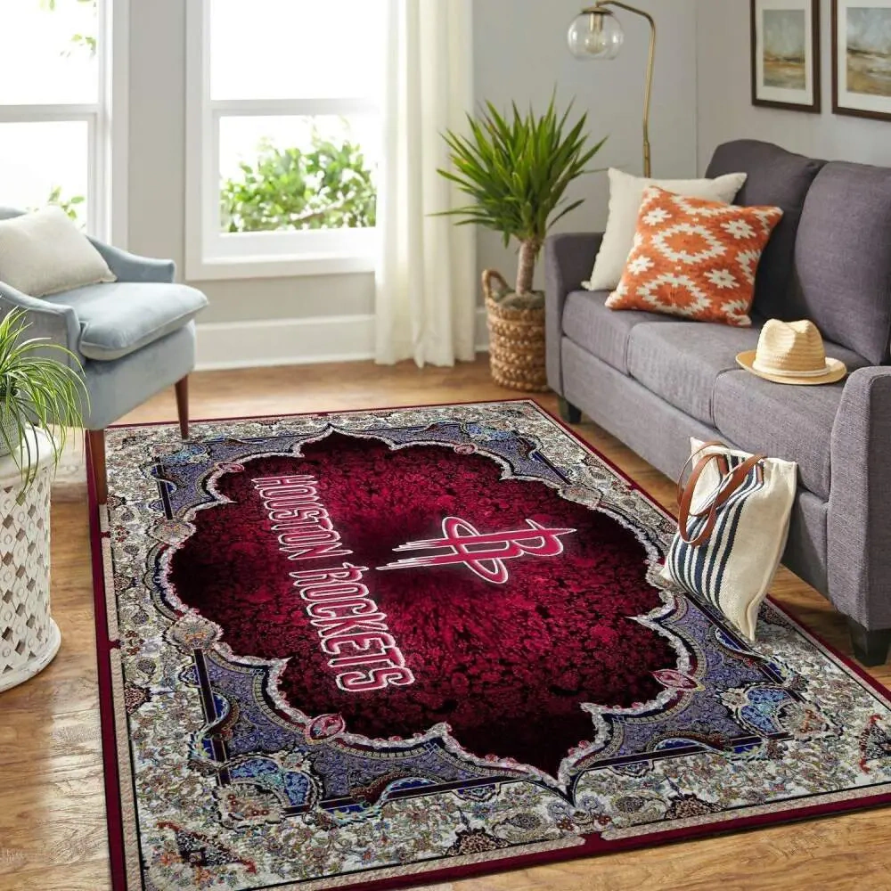 Houston Rockets Area Rug, NBA Floor Decor, Non-Slip for Basketball Fans 2891141