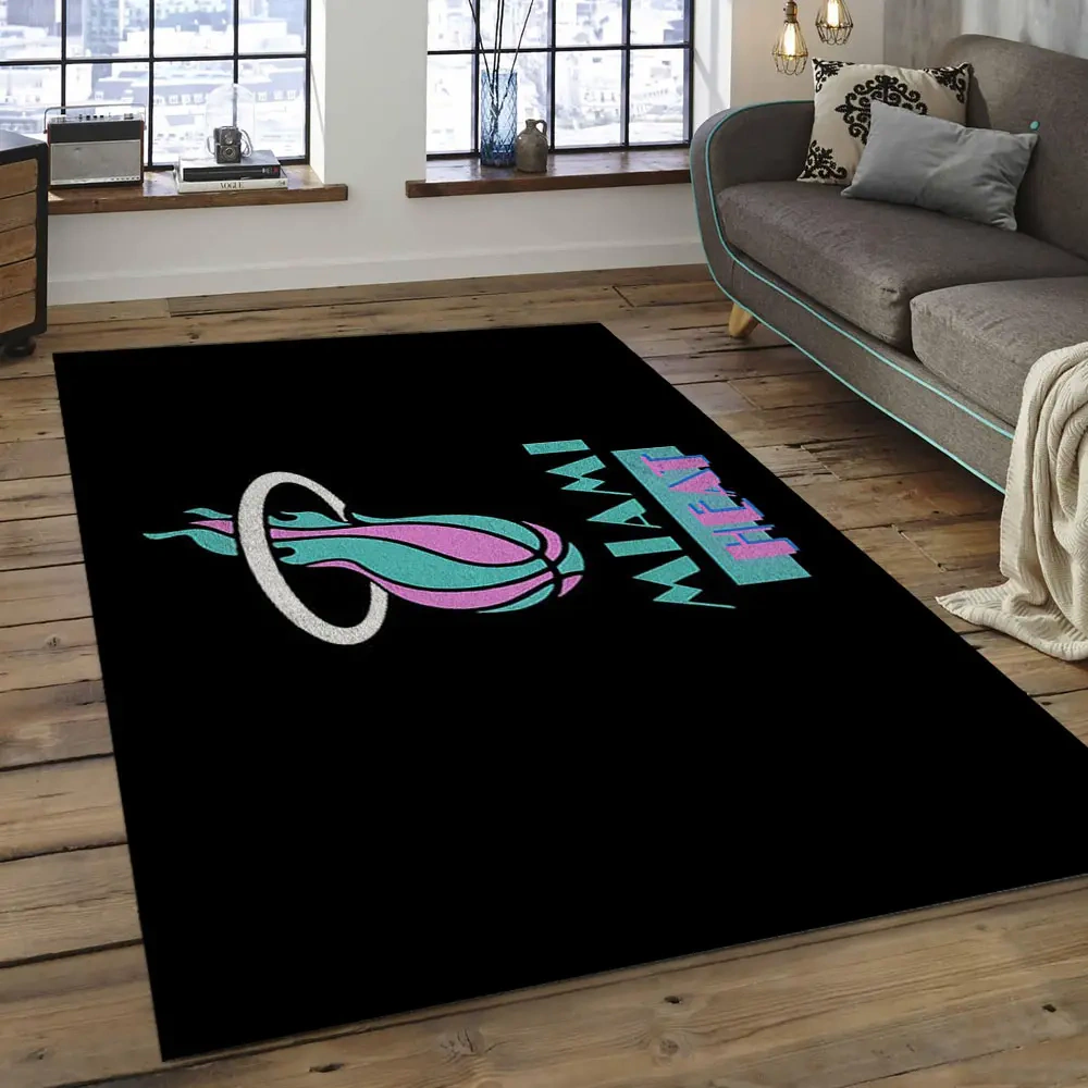 Miami Heat Area Rug, NBA Floor Decor, Non-Slip for Basketball Fans 289822
