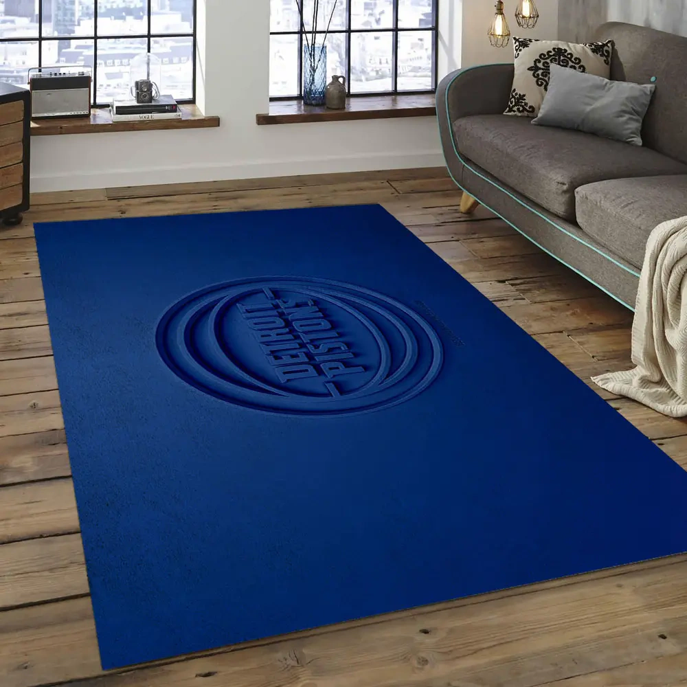 Detroit Pistons Area Rug, NBA Floor Decor, Non-Slip for Basketball Fans 289988
