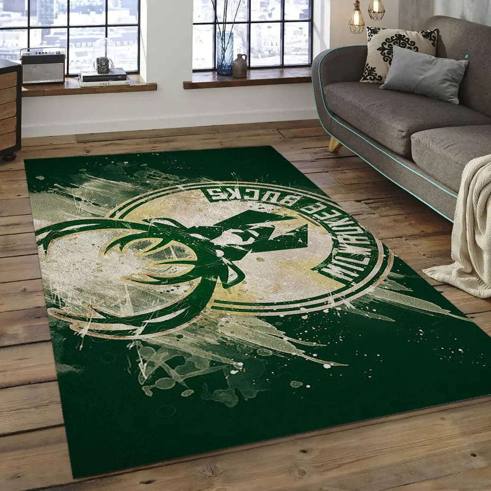 Milwaukee Bucks Area Rug, NBA Floor Decor, Non-Slip for Basketball Fans 2891022