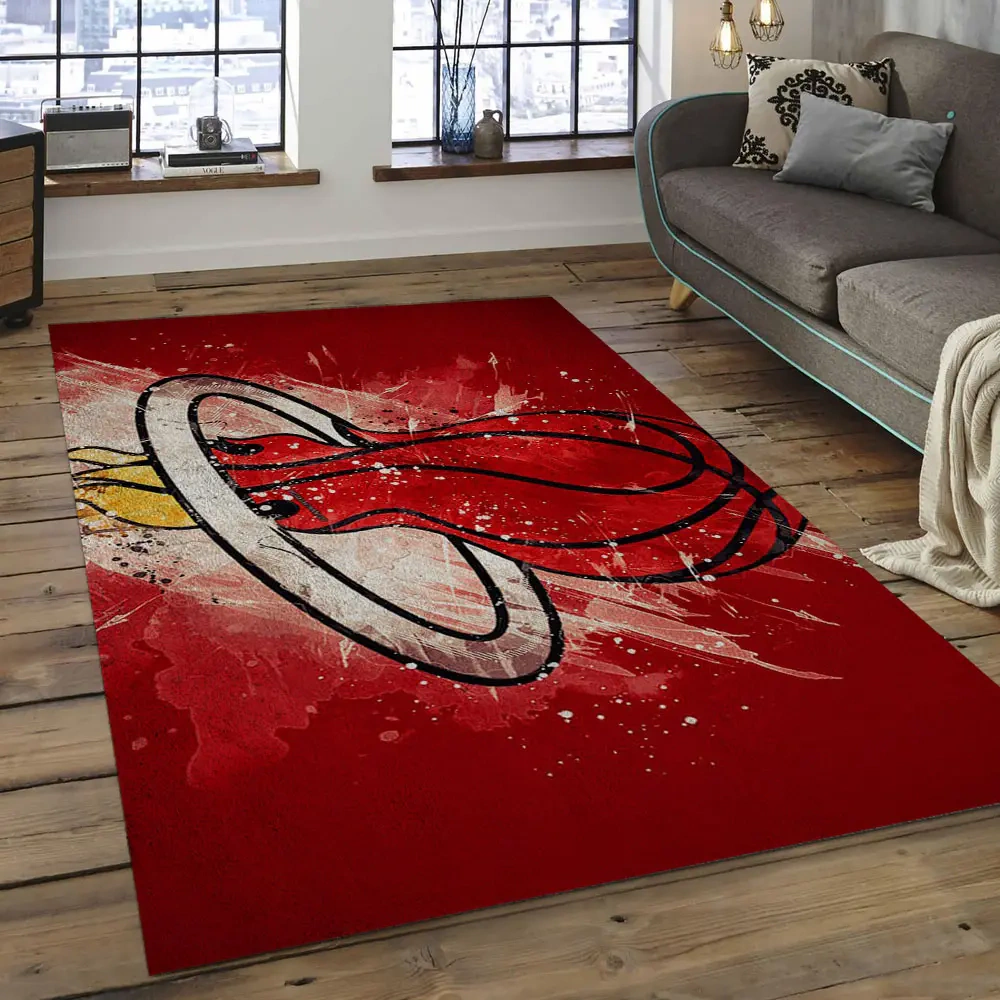 Miami Heat Area Rug, NBA Floor Decor, Non-Slip for Basketball Fans 289828